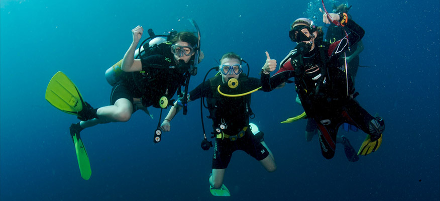3 female divers